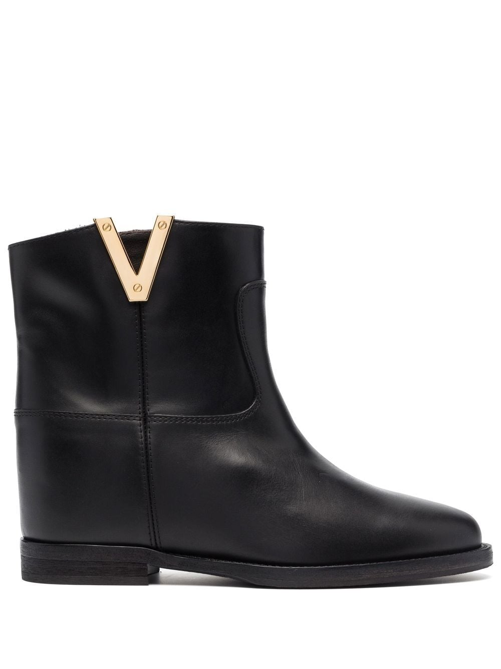 Via Roma 15 logo-detail leather ankle boots - Black von Via Roma 15