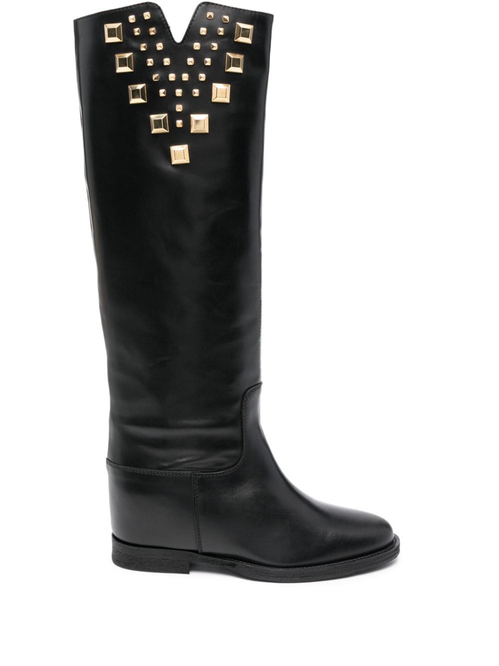 Via Roma 15 stud-embellished leather boots - Black von Via Roma 15