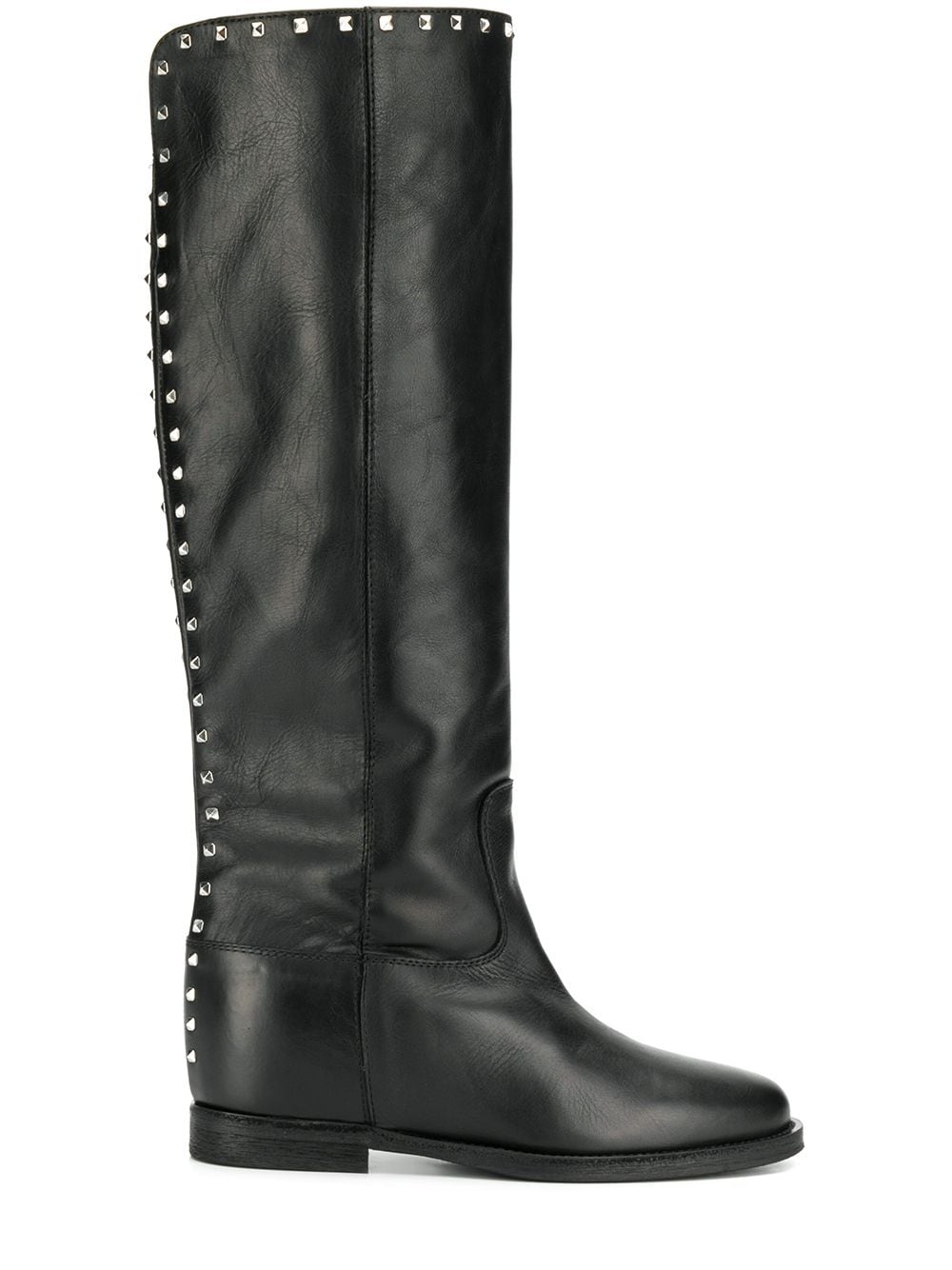 Via Roma 15 studded knee-high boots - Black von Via Roma 15
