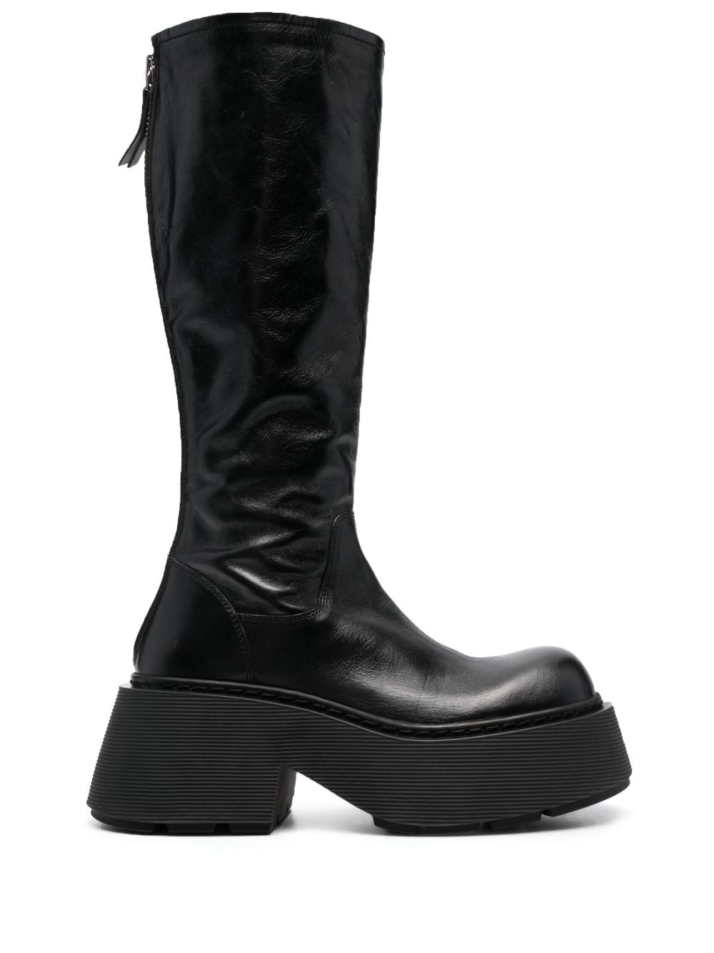 Vic Matie 80mm knee-length leather boots - Black von Vic Matie