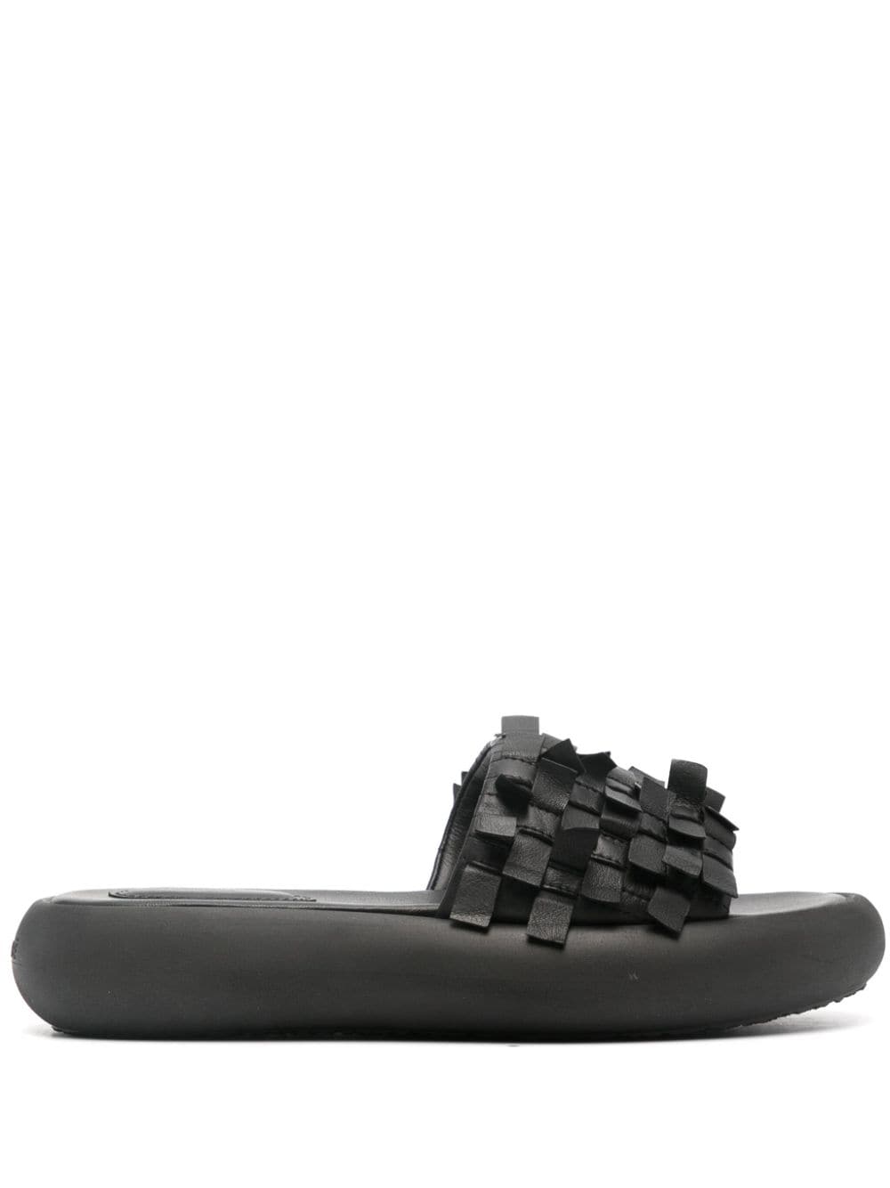 Vic Matie interwoven leather slides - Black von Vic Matie