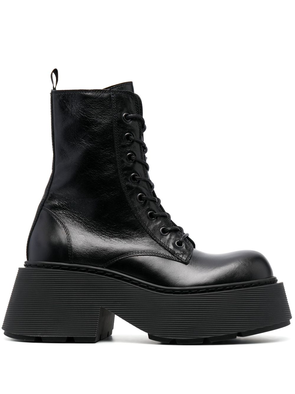 Vic Matie lace-up leather platform boots - Black von Vic Matie