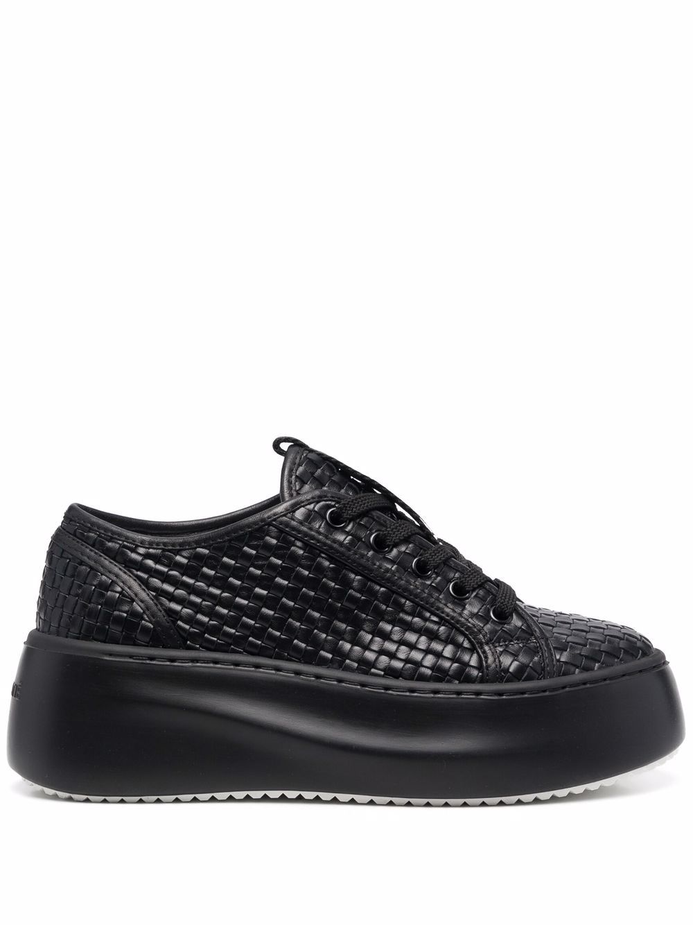 Vic Matie woven-design leather sneakers - Black von Vic Matie