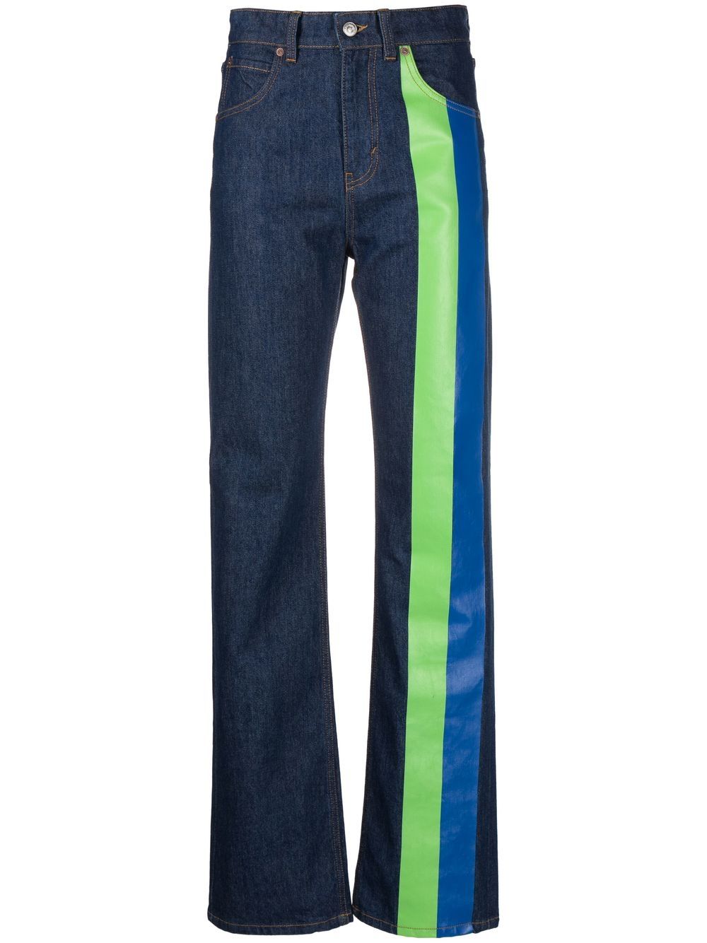 Victoria Beckham Julia stripe-detail straight-leg jeans - Blue von Victoria Beckham