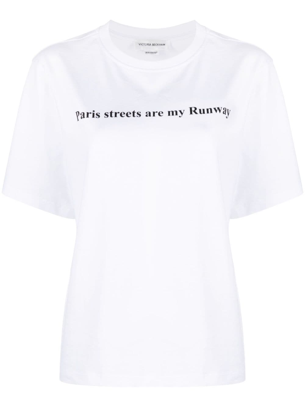 Victoria Beckham Paris Streets Are My Runway organic cotton T-shirt - White von Victoria Beckham