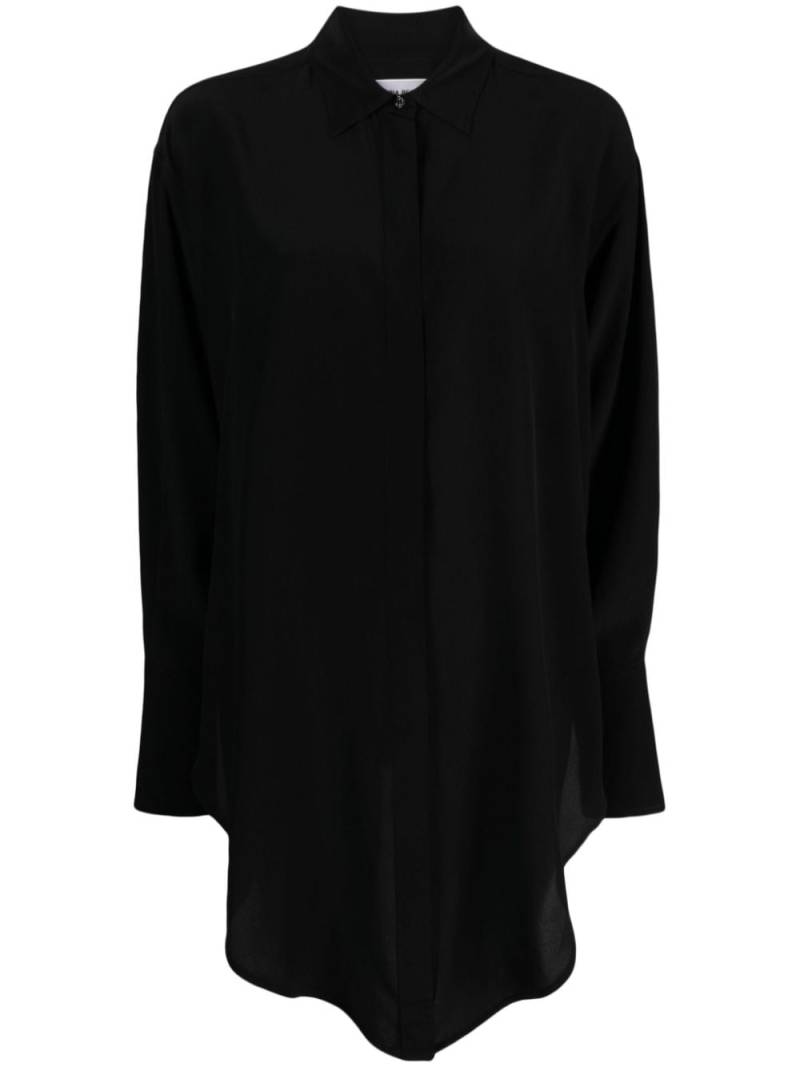 Victoria Beckham Wrap Front silk shirt - Black von Victoria Beckham