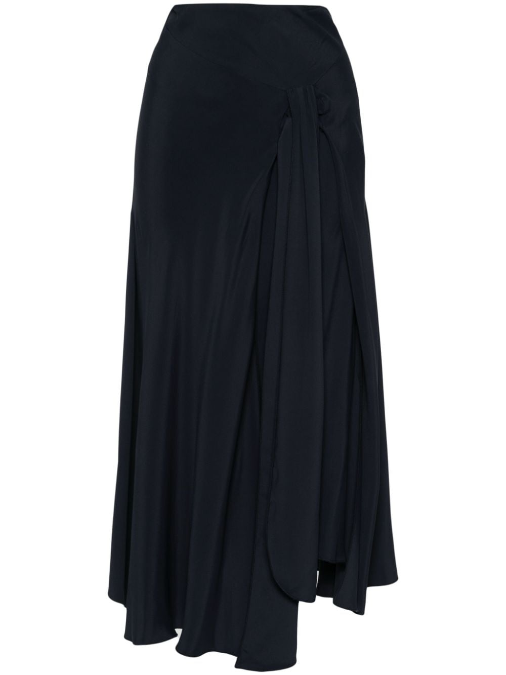 Victoria Beckham asymmetric crepe midi skirt - Blue von Victoria Beckham