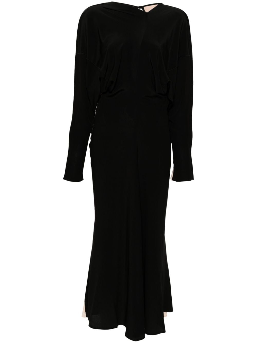 Victoria Beckham colour-block crepe maxi dress - Black von Victoria Beckham