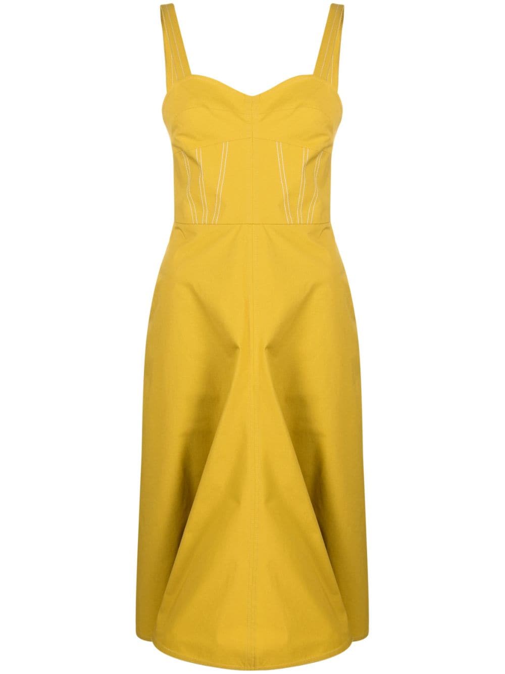 Victoria Beckham contrast-trim sleeveless midi dress - Yellow von Victoria Beckham