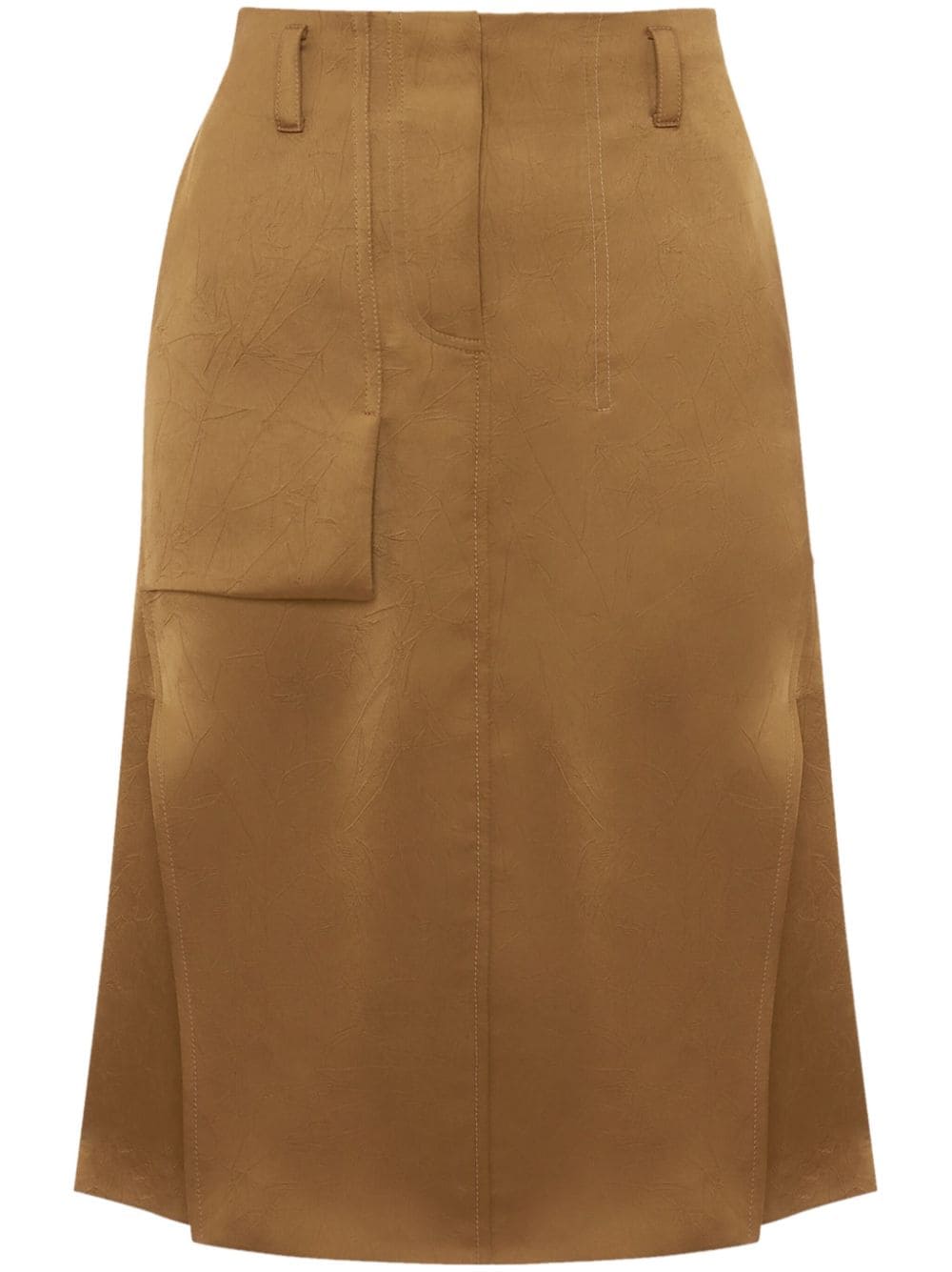 Victoria Beckham crinkle-finish high-waisted skirt - Brown von Victoria Beckham