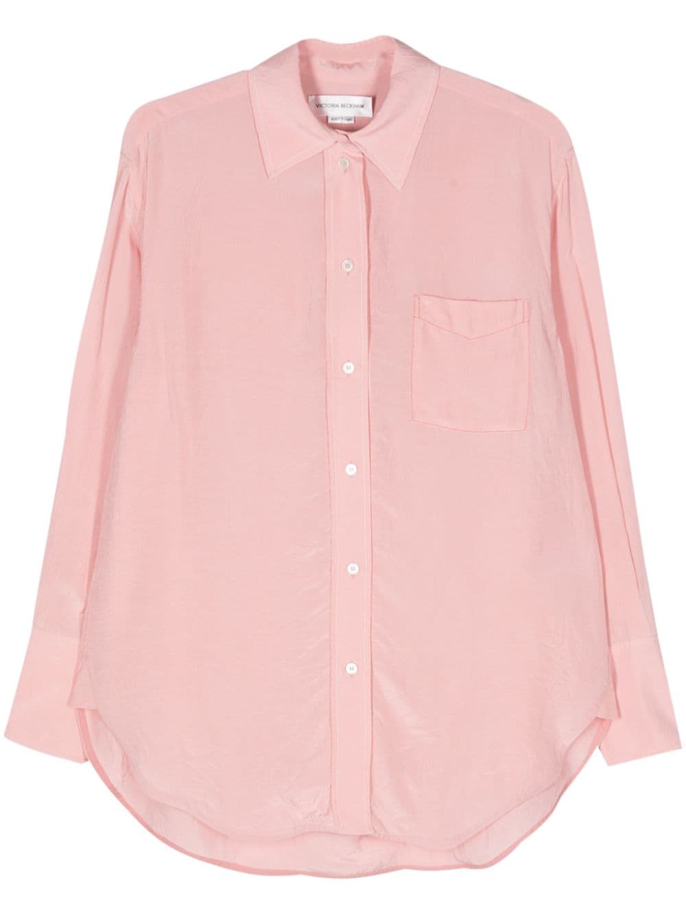 Victoria Beckham crinkled long-sleeve shirt - Pink von Victoria Beckham