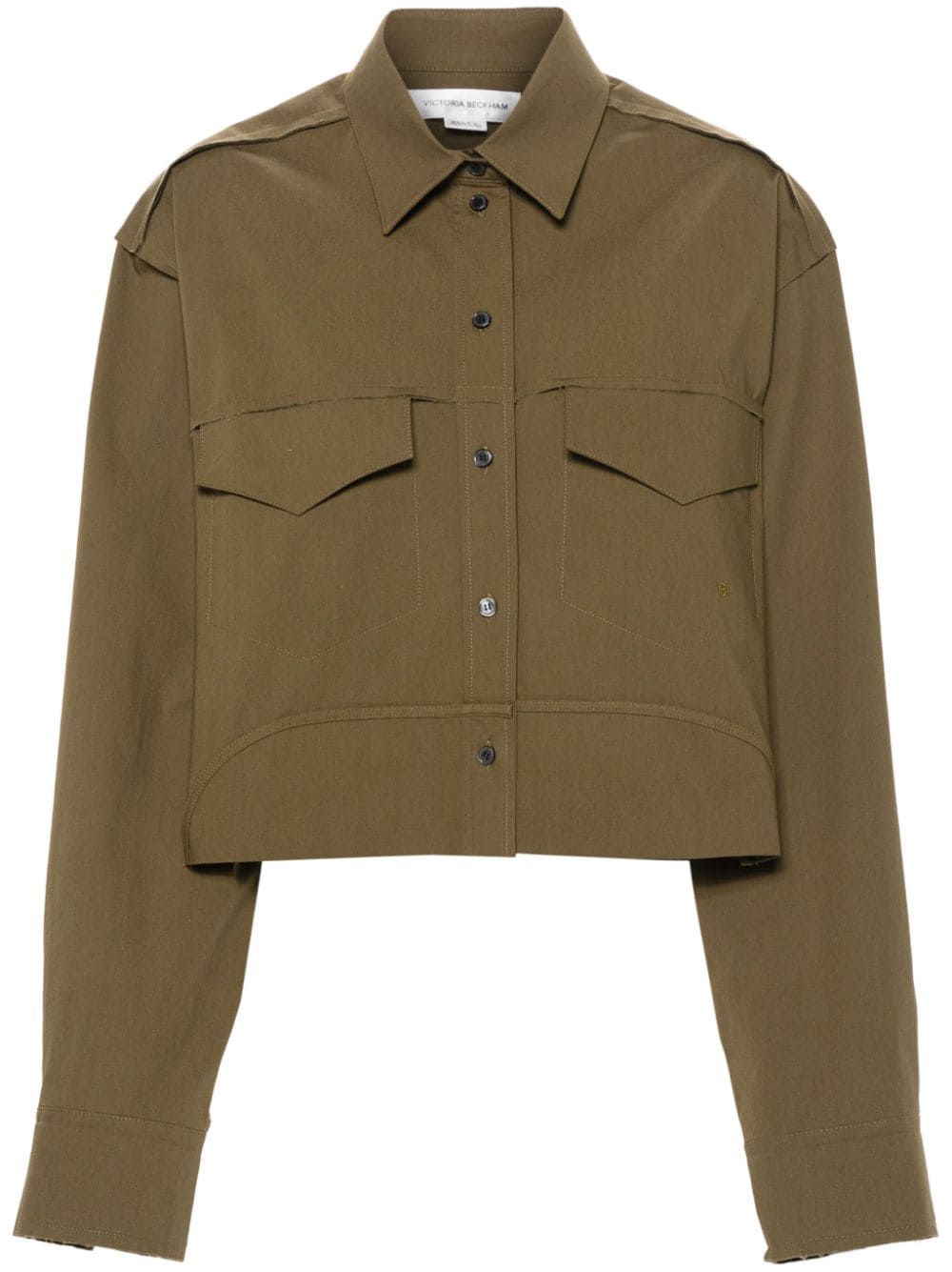 Victoria Beckham cropped military shirt - Green von Victoria Beckham