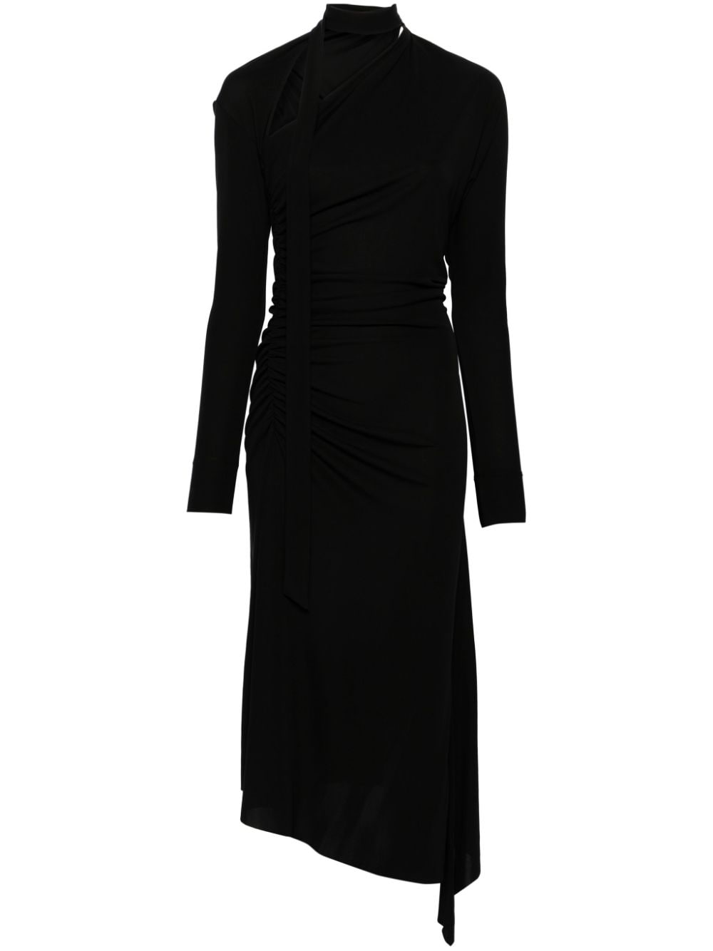Victoria Beckham cut-out ruched midi dress - Black von Victoria Beckham