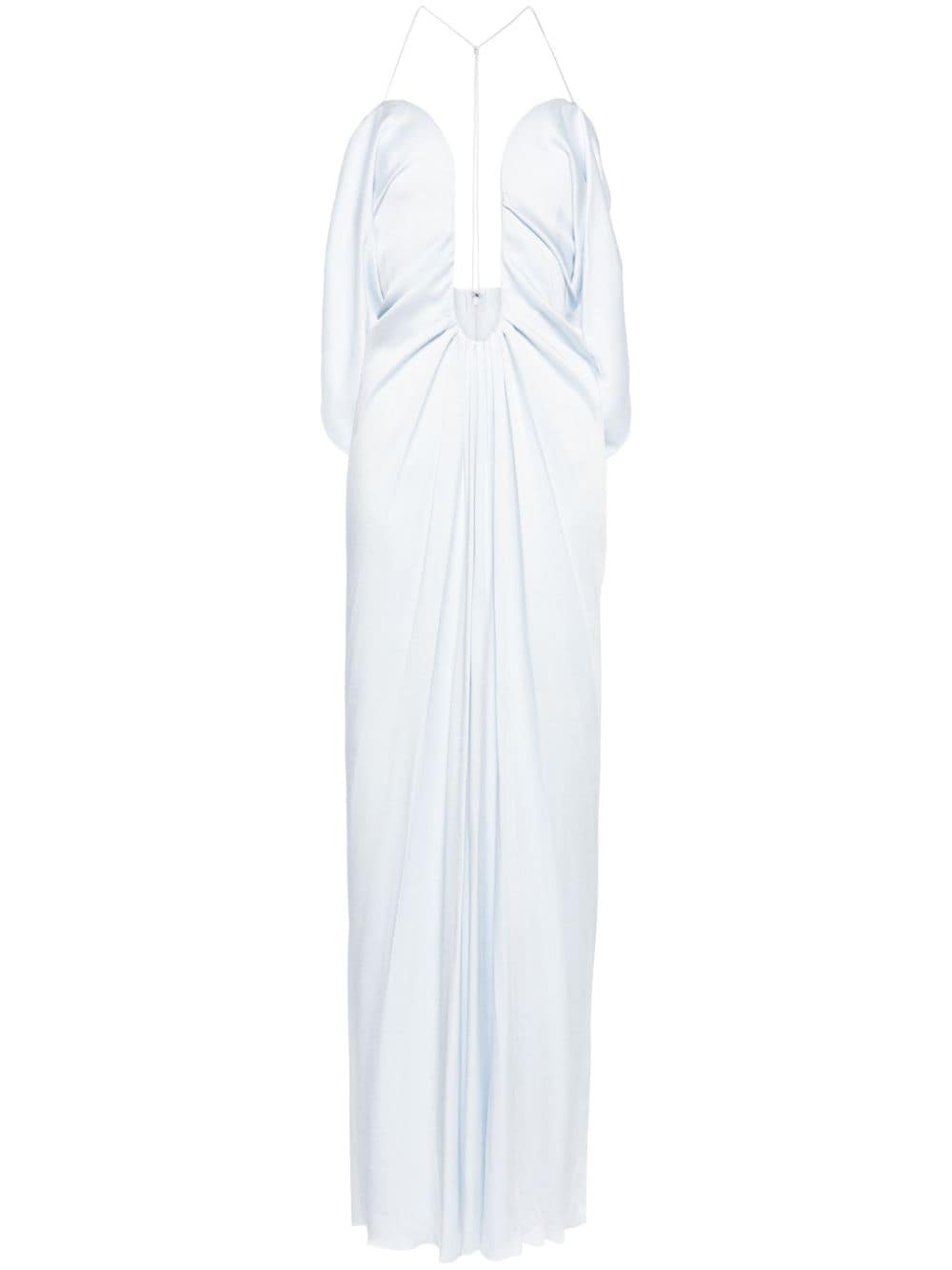 Victoria Beckham draped crepe satin maxi dress - Blue von Victoria Beckham