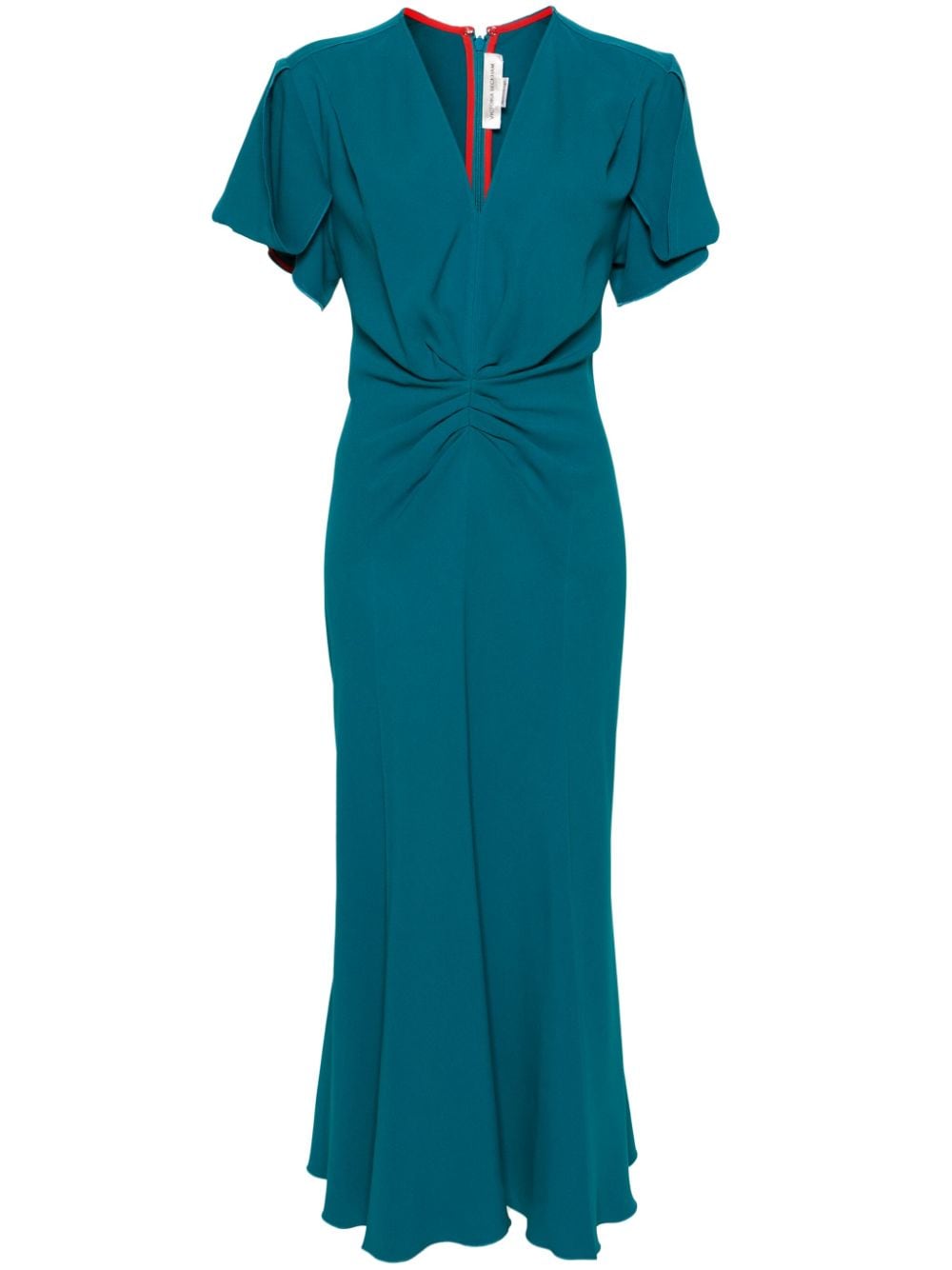 Victoria Beckham draping-detailed flared midi dress - Green von Victoria Beckham