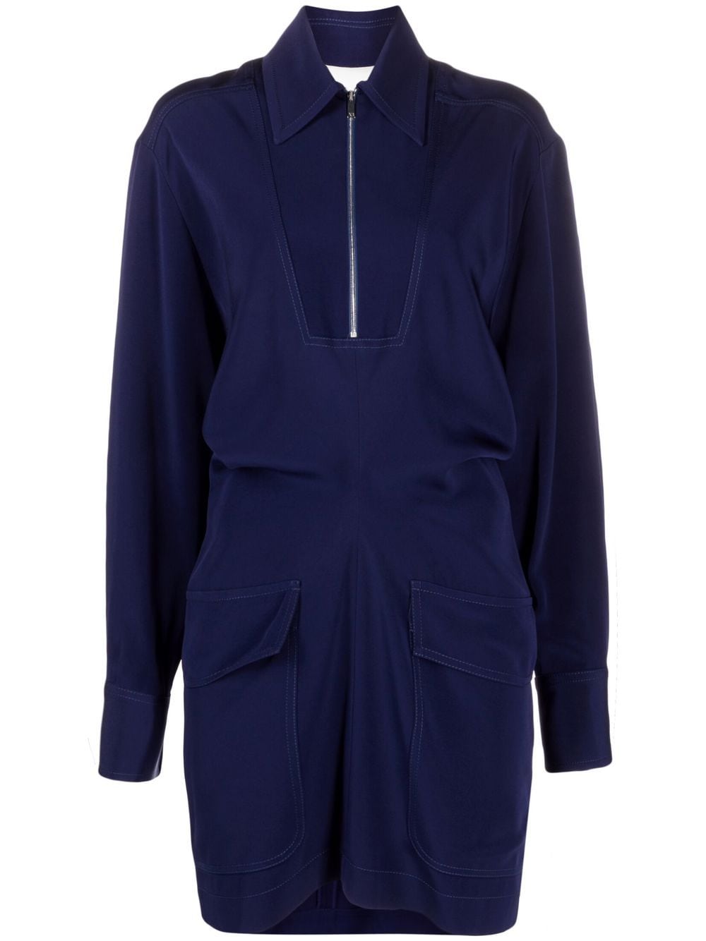 Victoria Beckham flap-pocket minidress - Blue von Victoria Beckham