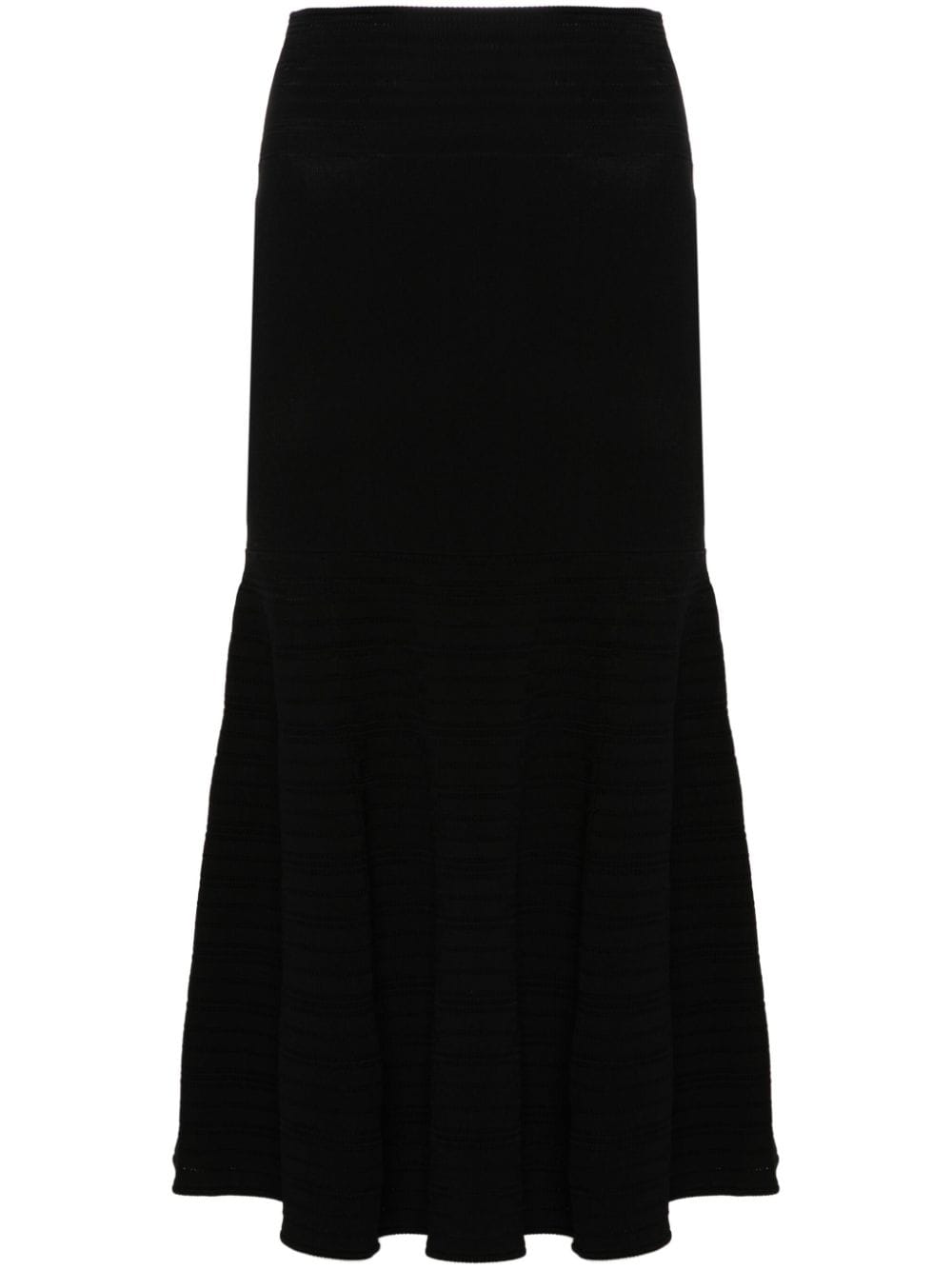 Victoria Beckham flared knit midi skirt - Black von Victoria Beckham