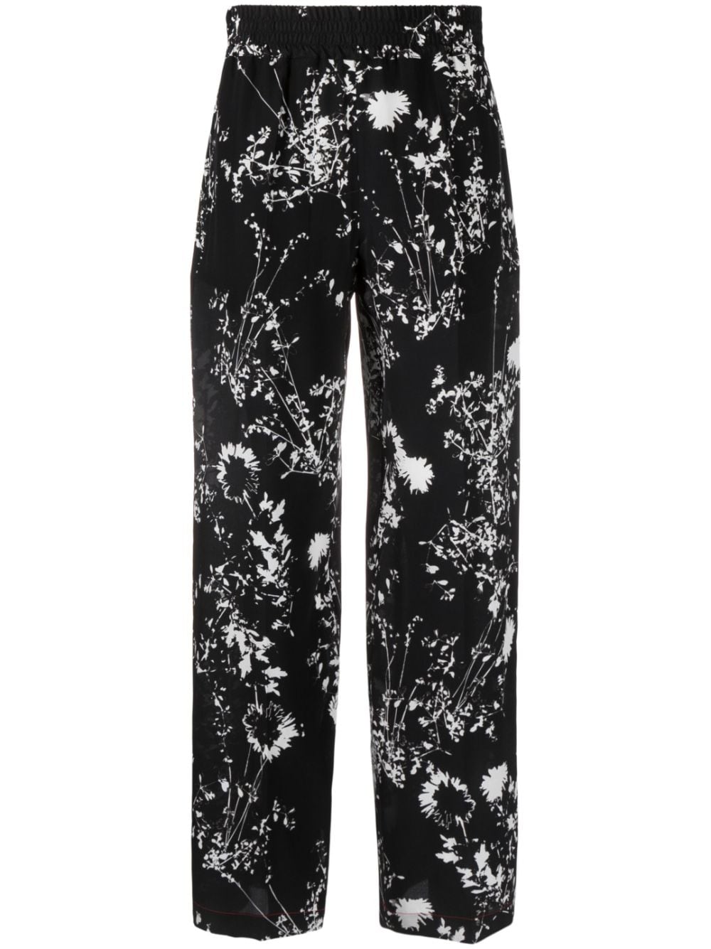 Victoria Beckham floral-print silk trousers - Black von Victoria Beckham