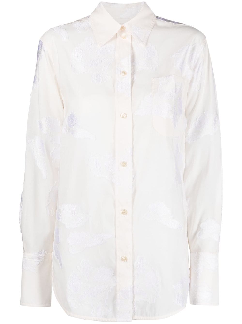 Victoria Beckham jacquard long-sleeve shirt - Neutrals von Victoria Beckham