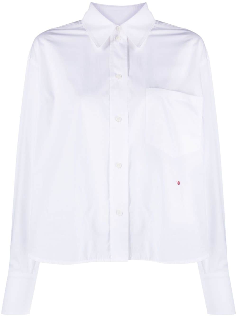 Victoria Beckham logo-embroidered poplin shirt - White von Victoria Beckham