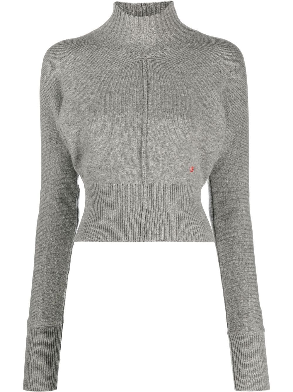 Victoria Beckham logo-embroidery cashmere jumper - Grey von Victoria Beckham