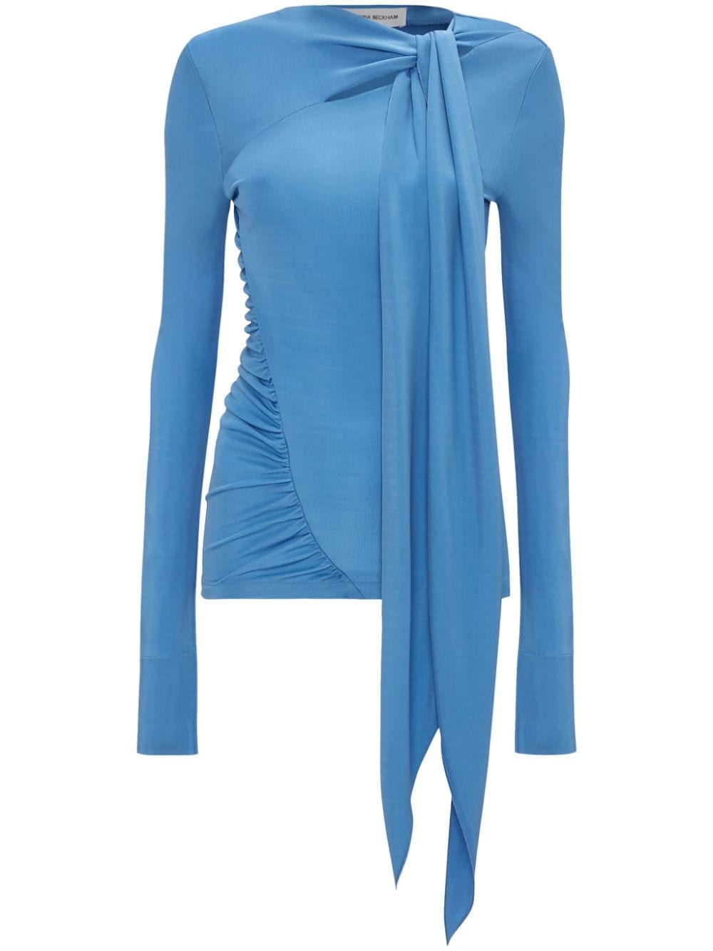 Victoria Beckham long-sleeve tie-detail top - Blue von Victoria Beckham