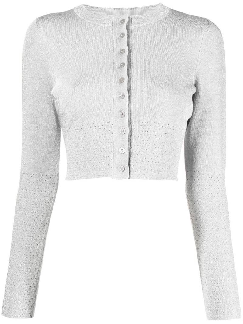 Victoria Beckham lurex cropped cardigan - Grey von Victoria Beckham