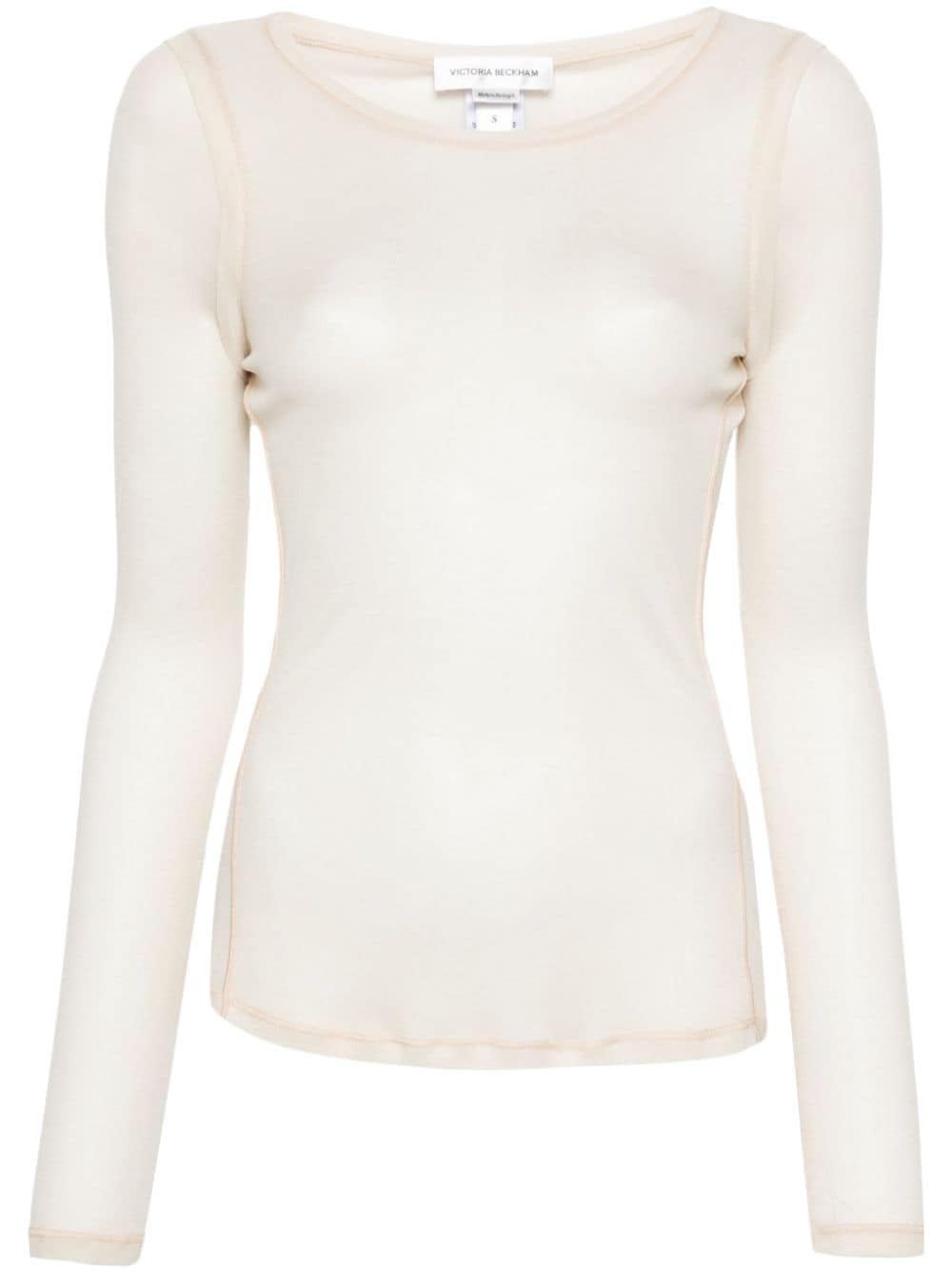 Victoria Beckham mélange lyocell T-shirt - Neutrals von Victoria Beckham