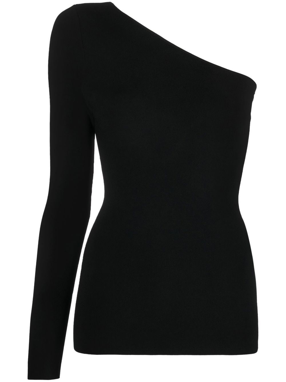 Victoria Beckham one shoulder ribbed top - Black von Victoria Beckham