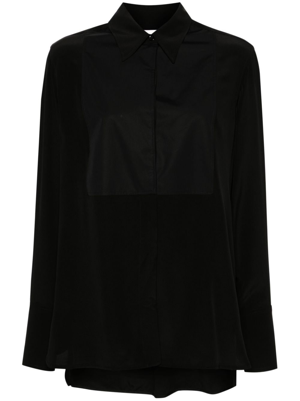 Victoria Beckham panel-detail silk shirt - Black von Victoria Beckham