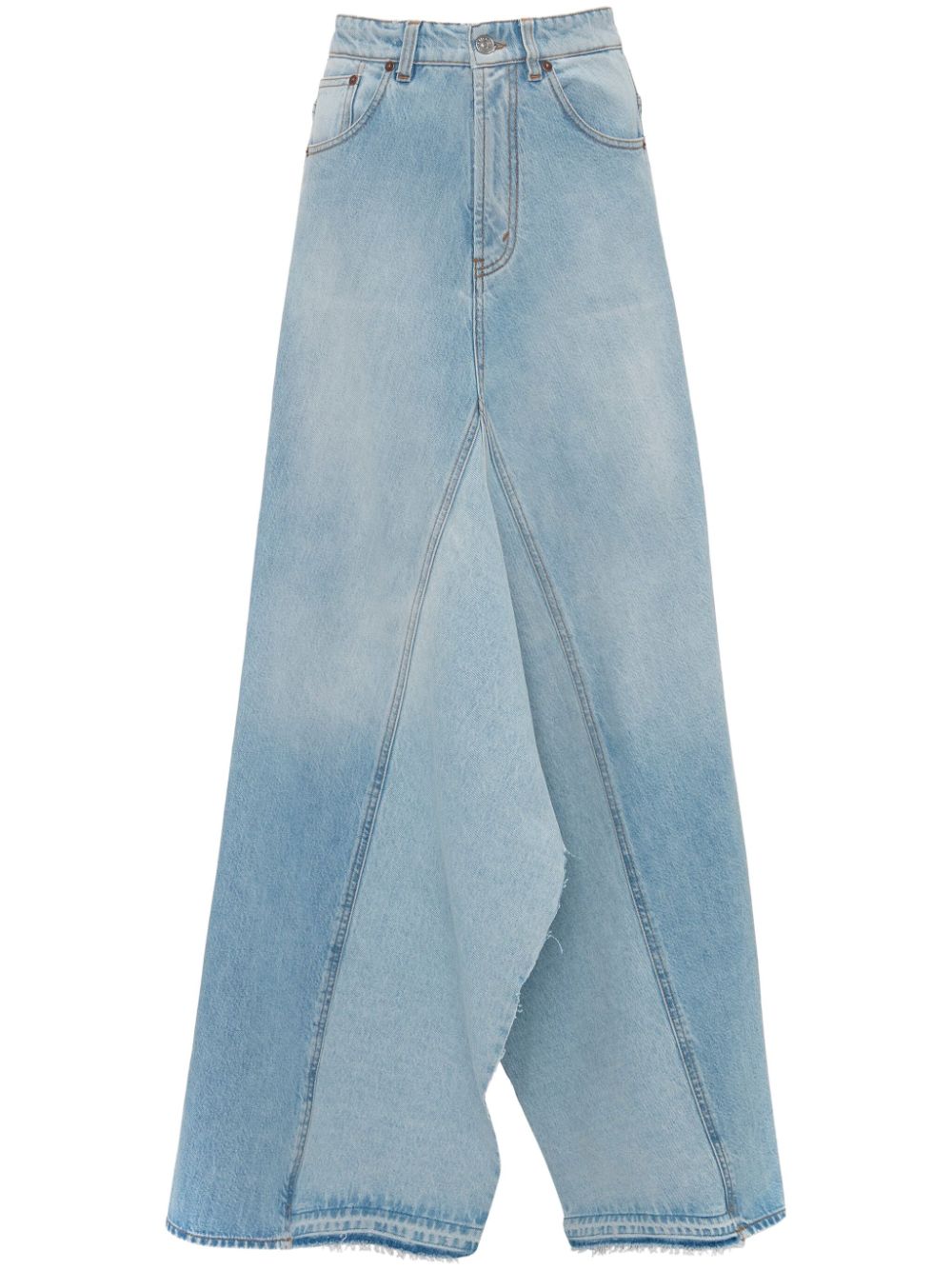 Victoria Beckham panelled denim maxi skirt - Blue von Victoria Beckham