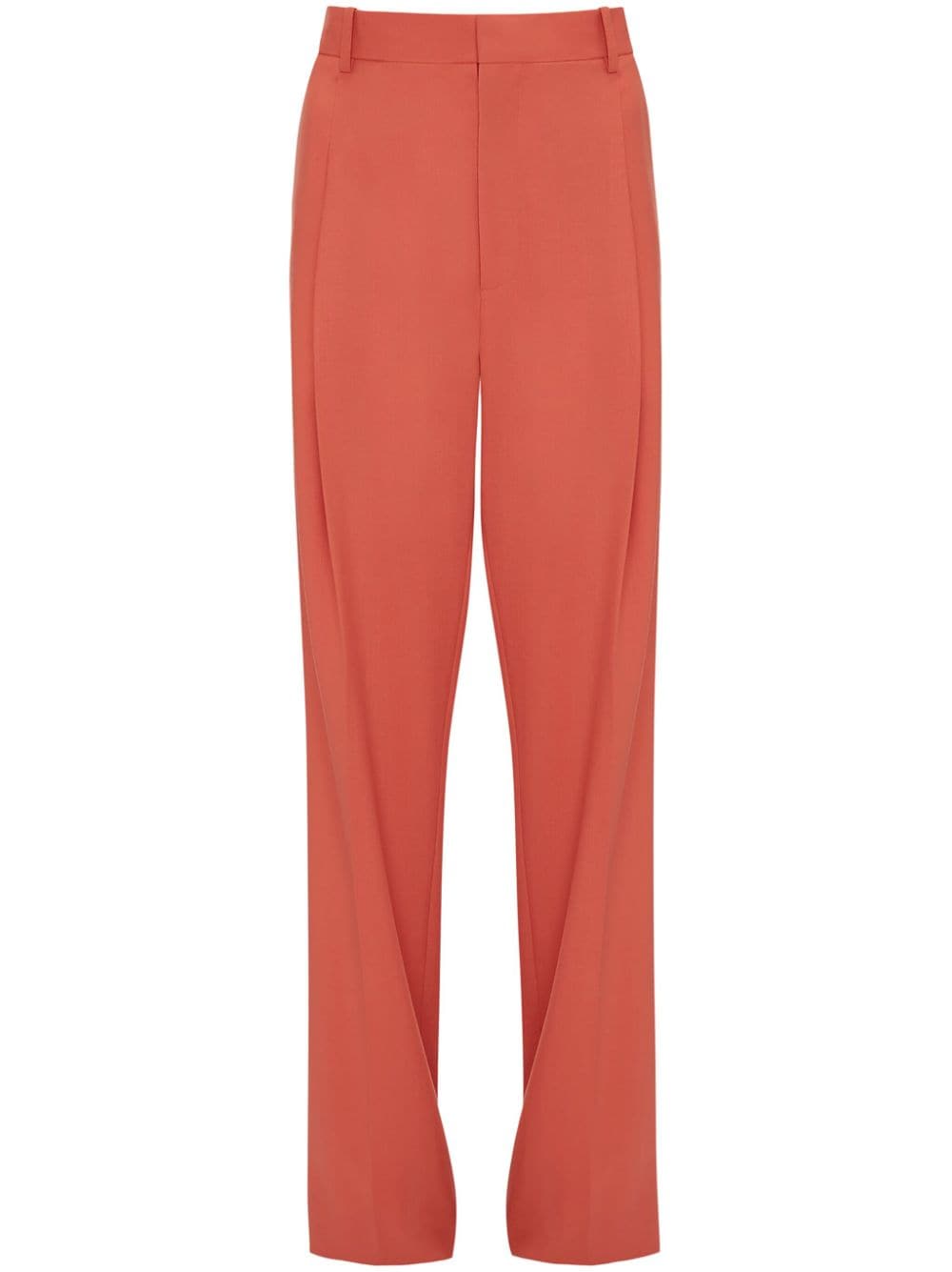 Victoria Beckham pleat-detail wide-leg trousers - Orange von Victoria Beckham