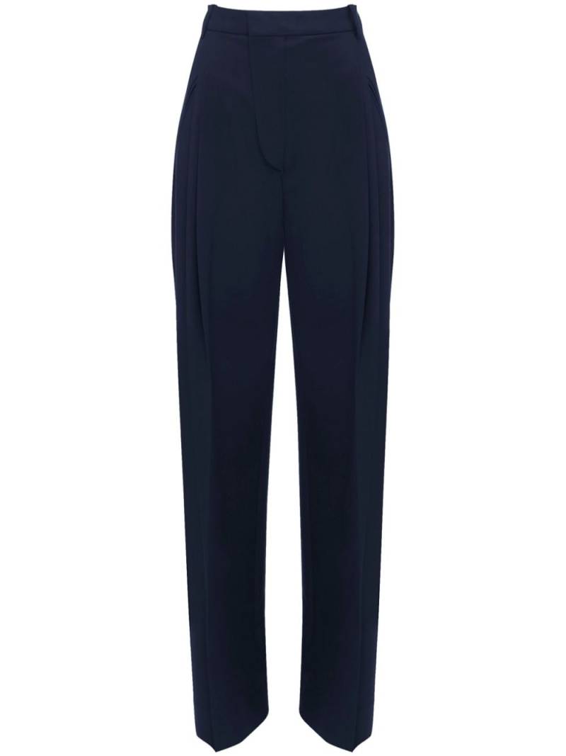 Victoria Beckham pressed-crease concealed-fastening tailored trousers - Blue von Victoria Beckham