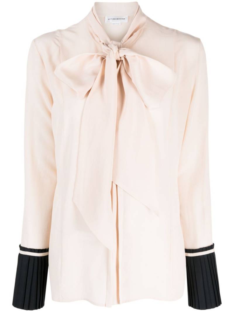 Victoria Beckham pussy-bow silk shirt - Pink von Victoria Beckham