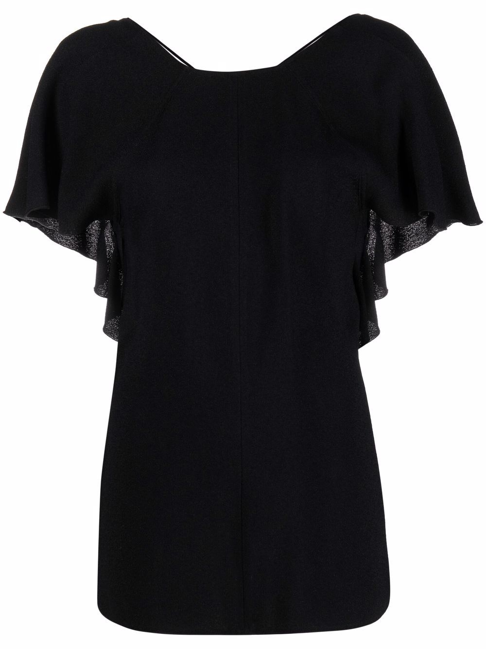 Victoria Beckham ruffle-detail short-sleeve top - Black von Victoria Beckham