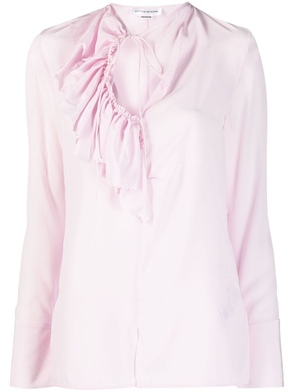 Victoria Beckham ruffle-detailing silk blouse - Pink von Victoria Beckham