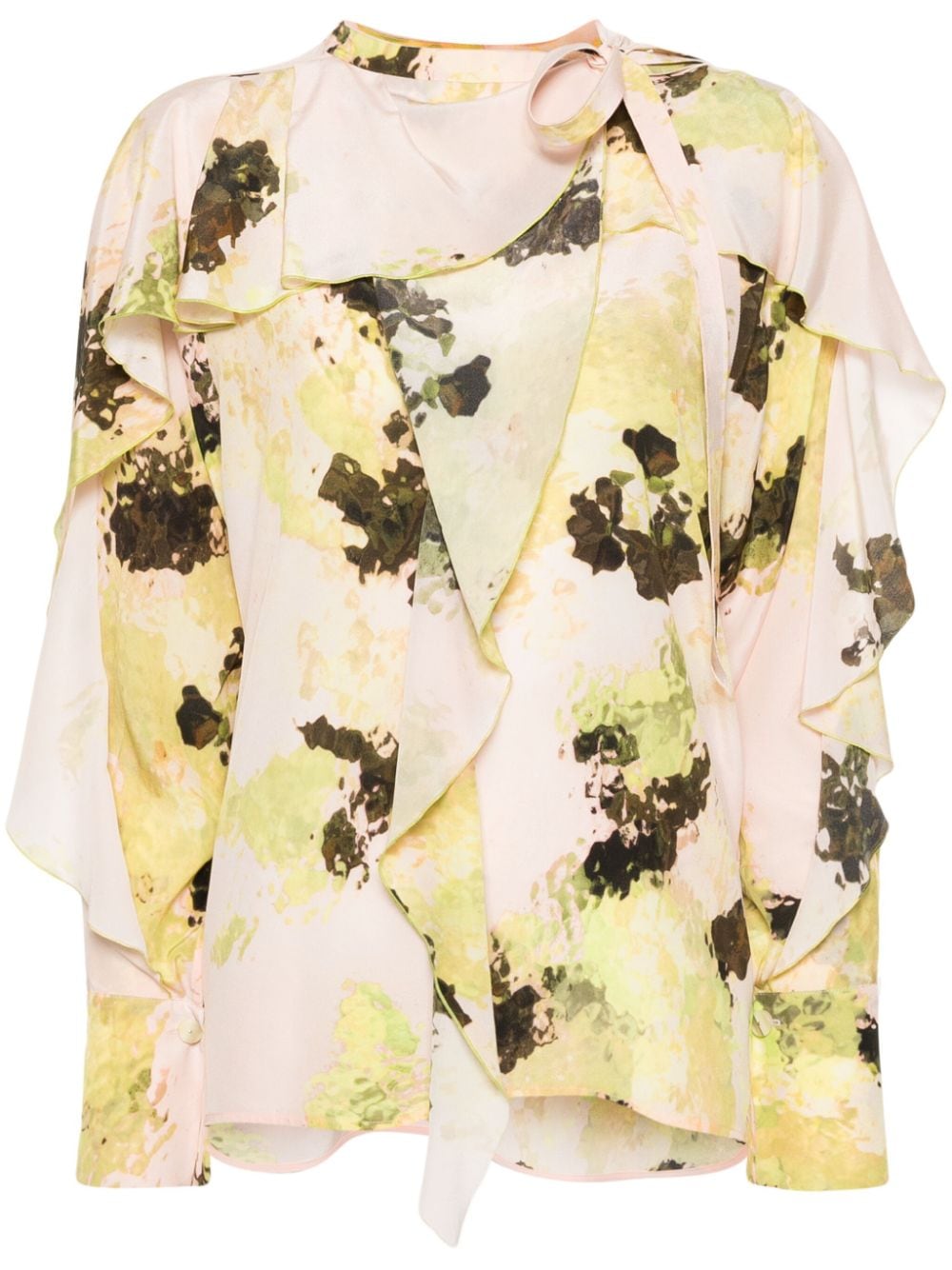 Victoria Beckham ruffled silk blouse - Pink von Victoria Beckham