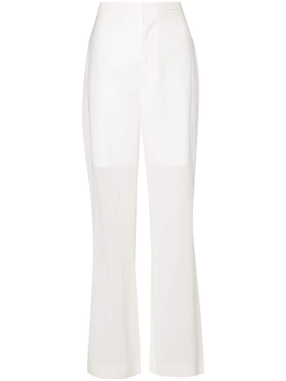 Victoria Beckham semi-sheer straight-leg trousers - White von Victoria Beckham