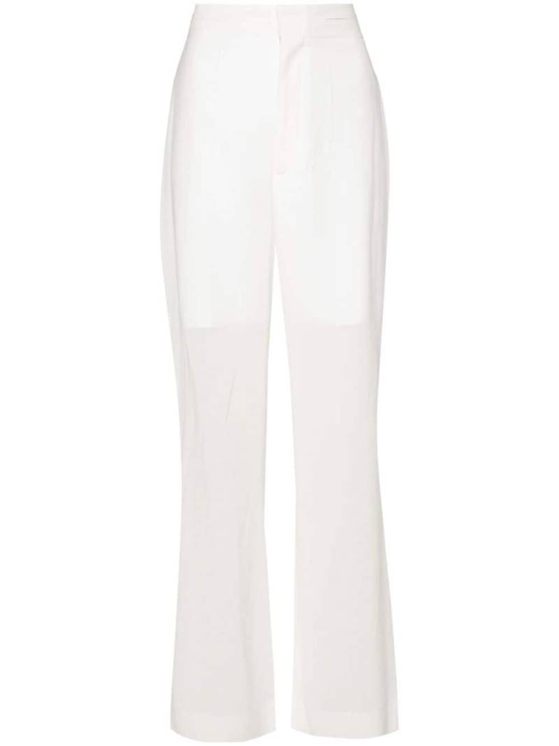 Victoria Beckham semi-sheer straight-leg trousers - White von Victoria Beckham