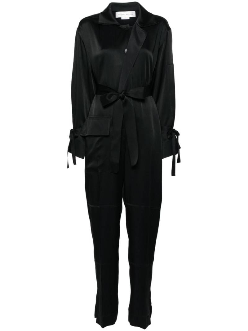Victoria Beckham spread-collar crepe jumpsuit - Black von Victoria Beckham