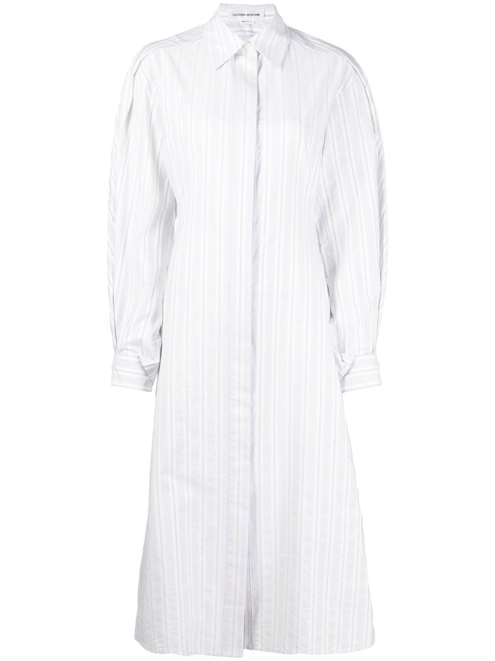 Victoria Beckham vertical-stripe shirt dress - White von Victoria Beckham