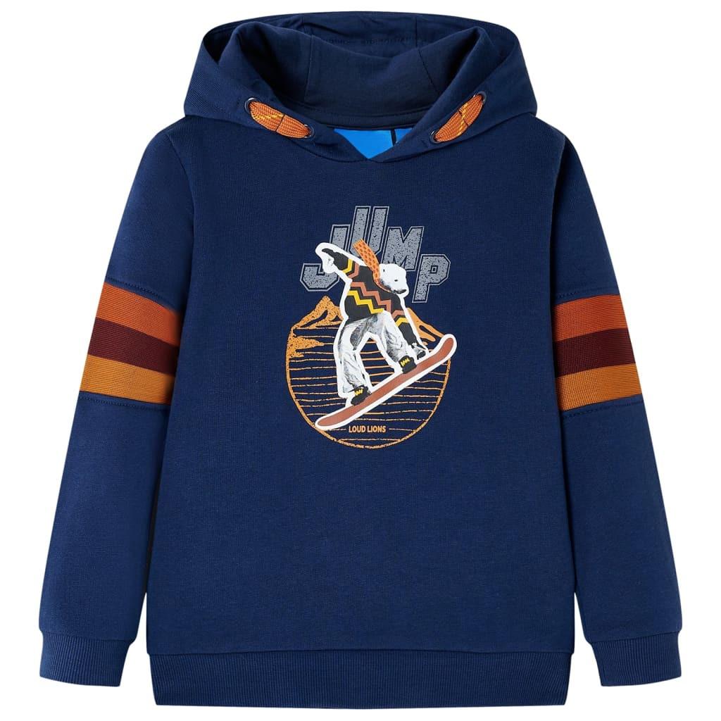 Kinder Kapuzenpullover Baumwolle Jungen Blau 104 von VidaXL