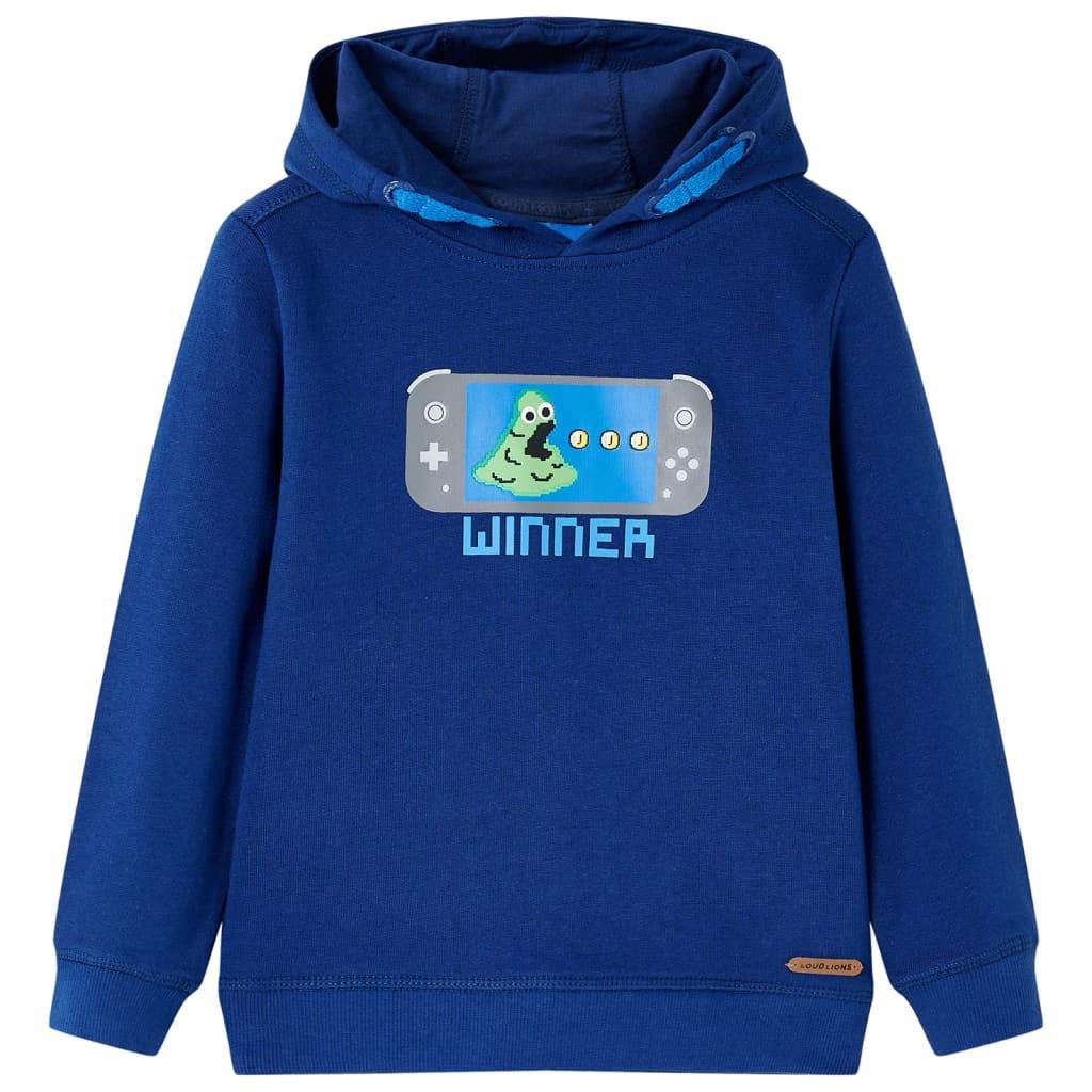 Kinder Kapuzenpullover Baumwolle Jungen Blau 104 von VidaXL