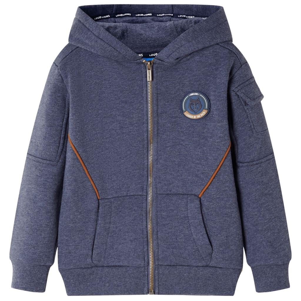 Kinder Kapuzenpullover Baumwolle Jungen Blau 104 von VidaXL