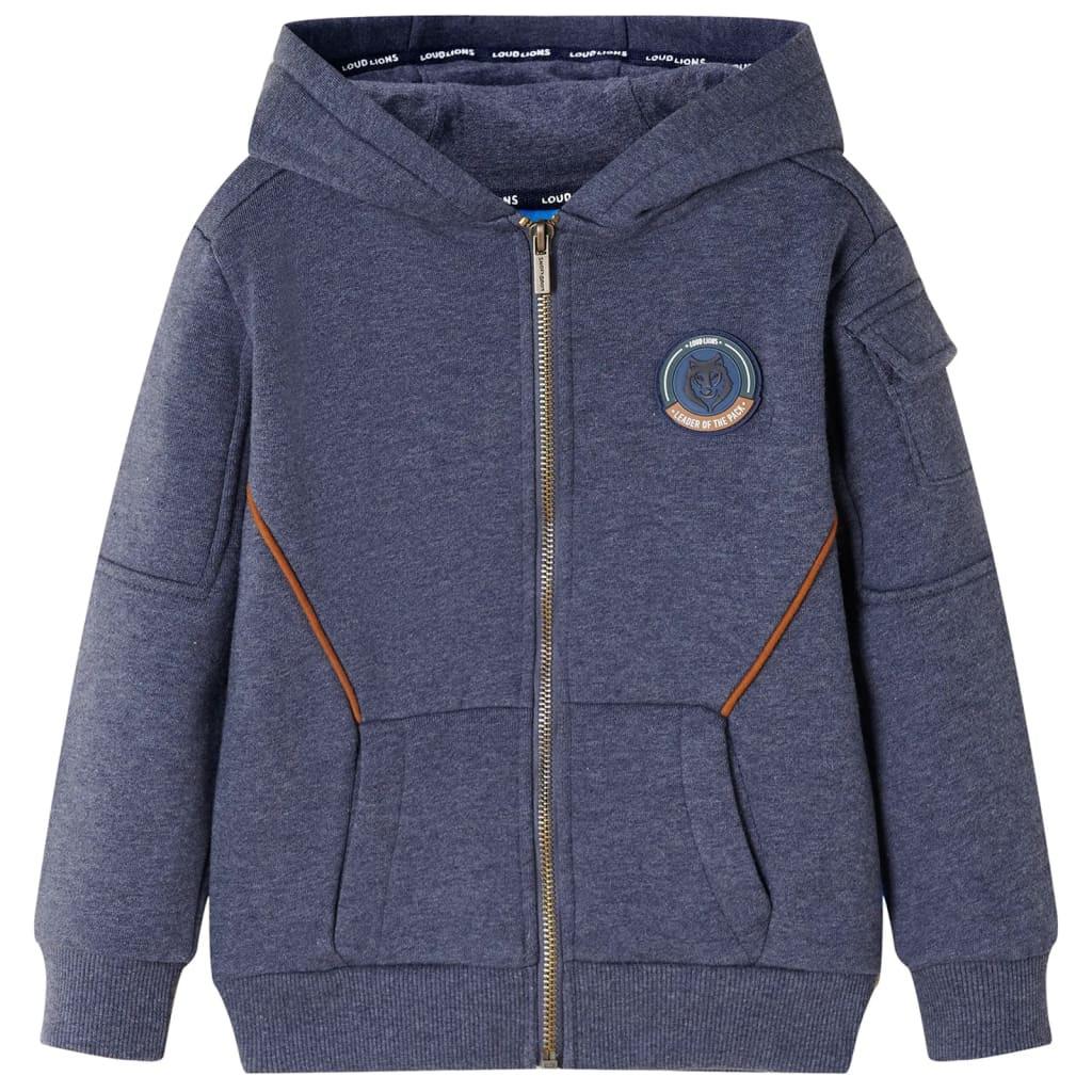 Kinder Kapuzenpullover Baumwolle Jungen Blau 140 von VidaXL