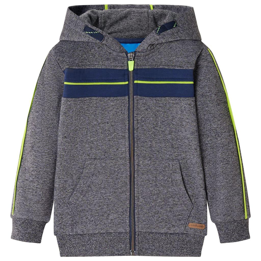 Kinder Kapuzenpullover Baumwolle Jungen Grau 116 von VidaXL