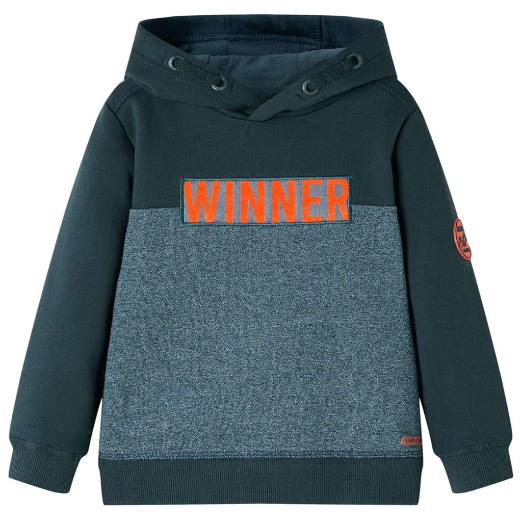 Kinder Kapuzenpullover Baumwolle Jungen Grün 104 von VidaXL