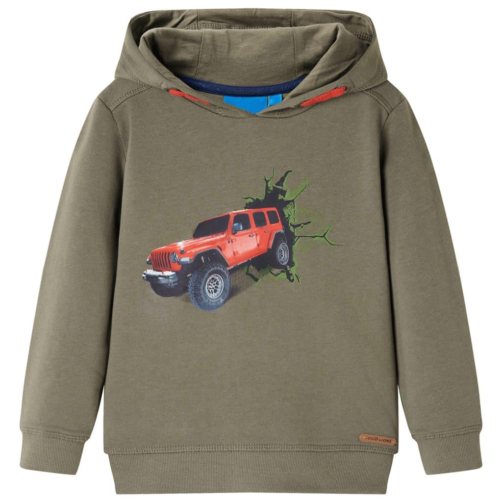 Kinder Kapuzenpullover Baumwolle Jungen Grün 128 von VidaXL