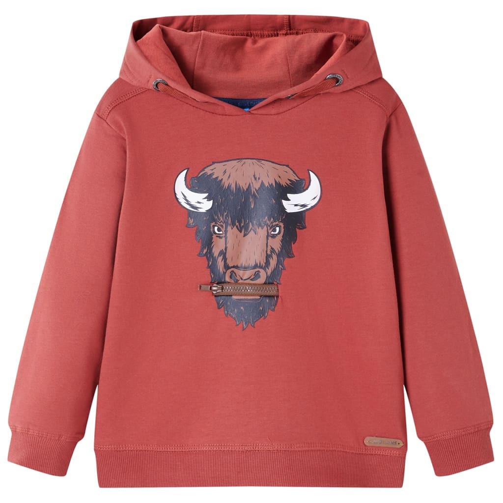 Kinder Kapuzenpullover Baumwolle Jungen Rot Bunt 116 von VidaXL