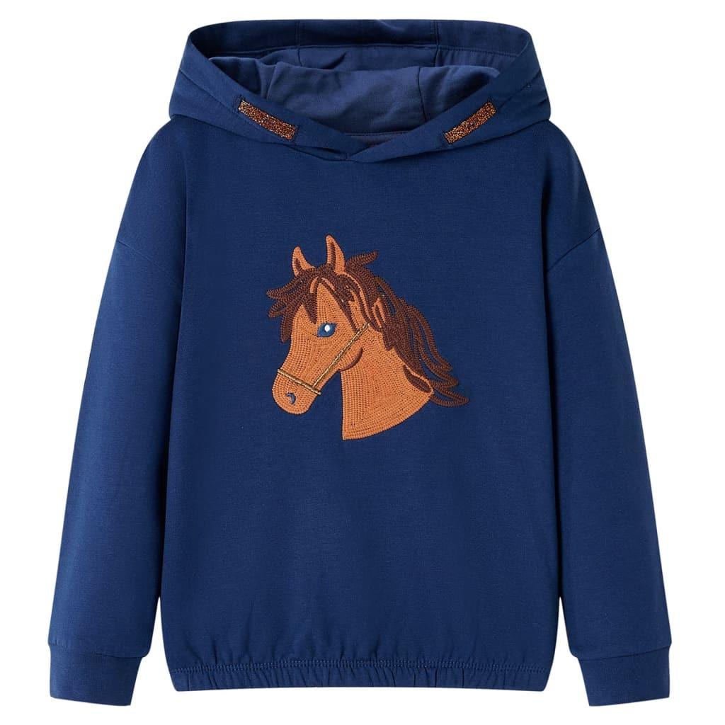 Kinder Kapuzenpullover Baumwolle Mädchen Blau 116 von VidaXL